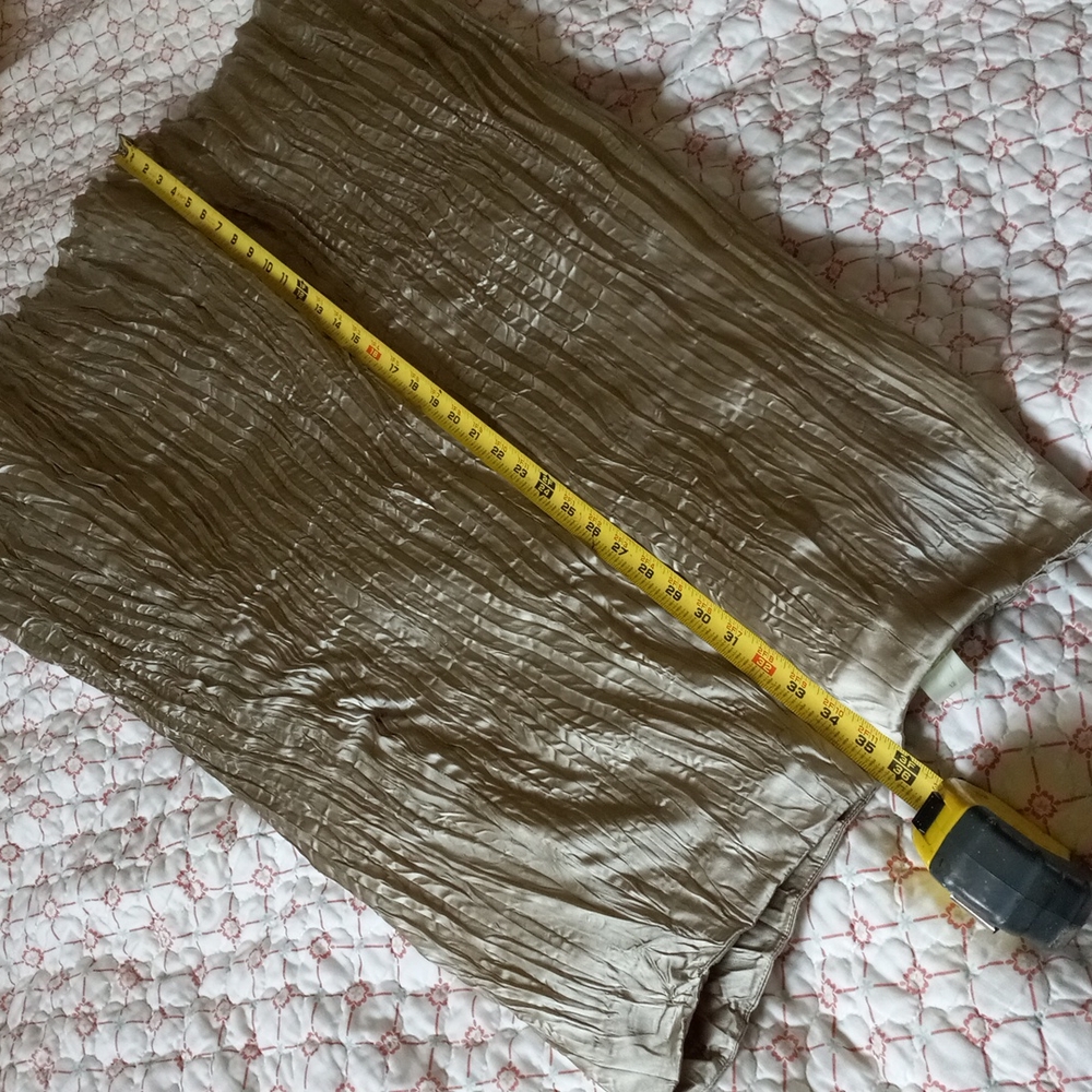 Sigrid Olsen metallic champagne satin crinkle skirt - Picture 7 of 7